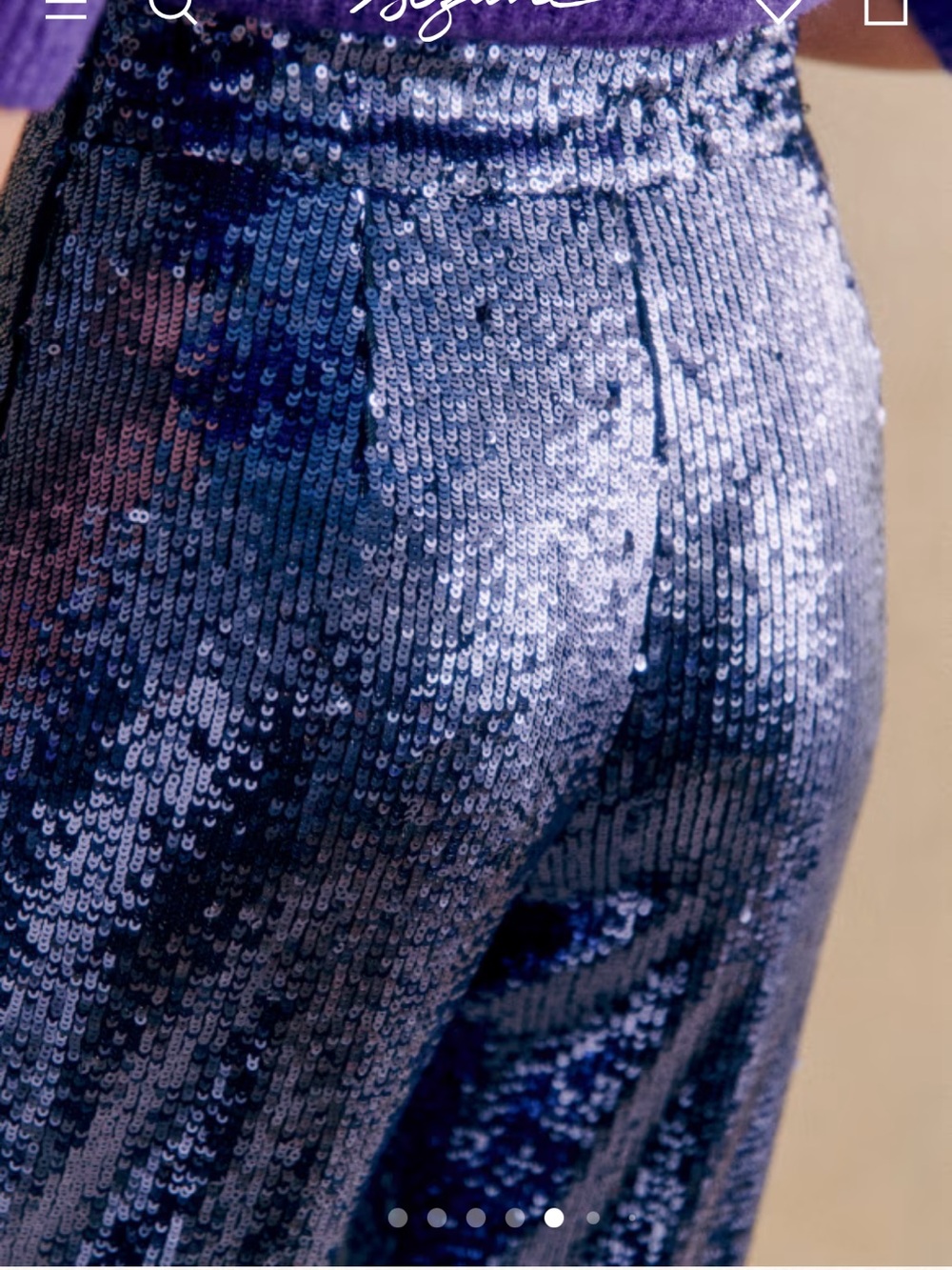 Sézane Blue Sequin Wide-Leg Pants - Picture 6 of 6